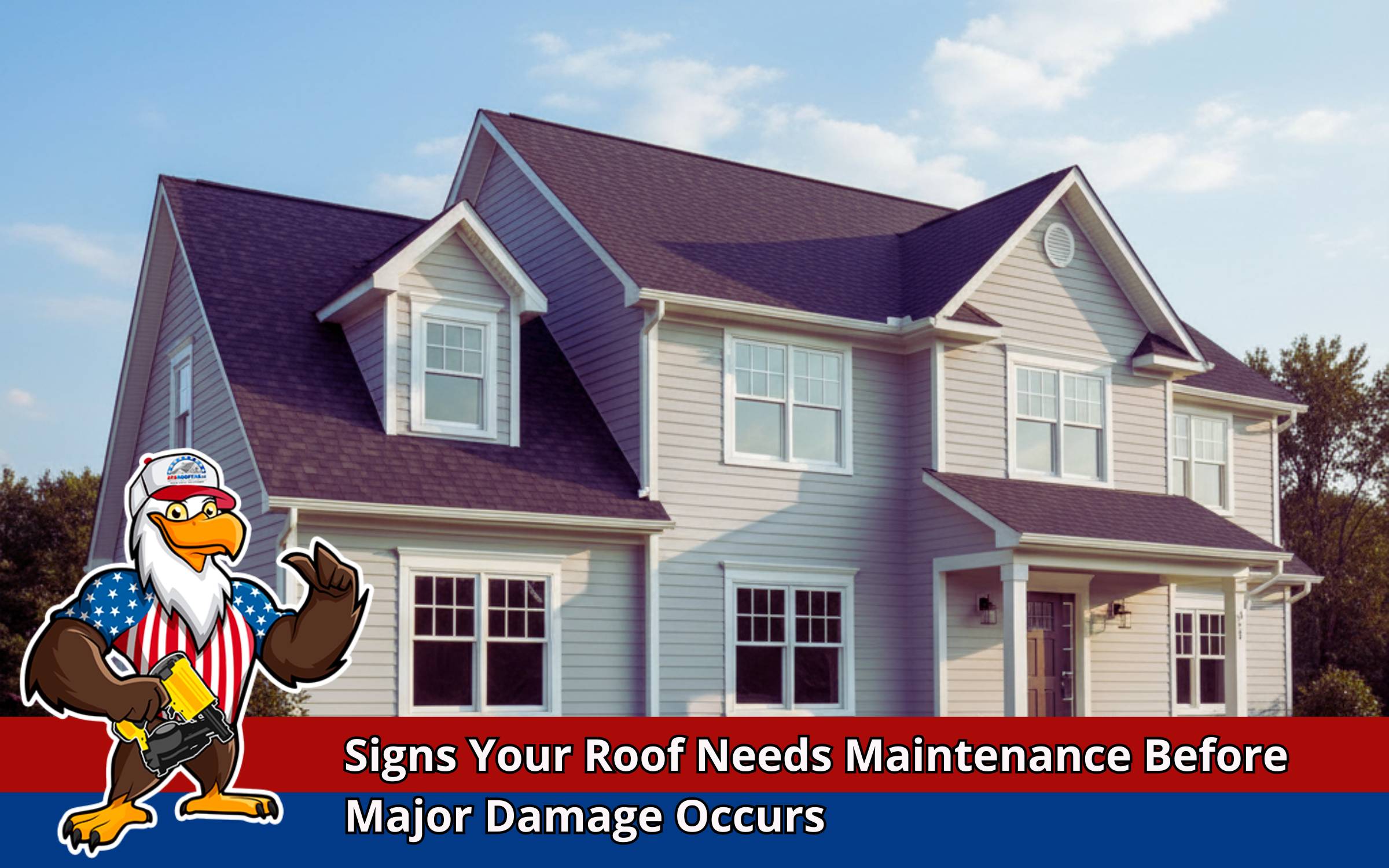 Home roof showing signs of wear with missing shingles and water stains indicating maintenance is needed.
